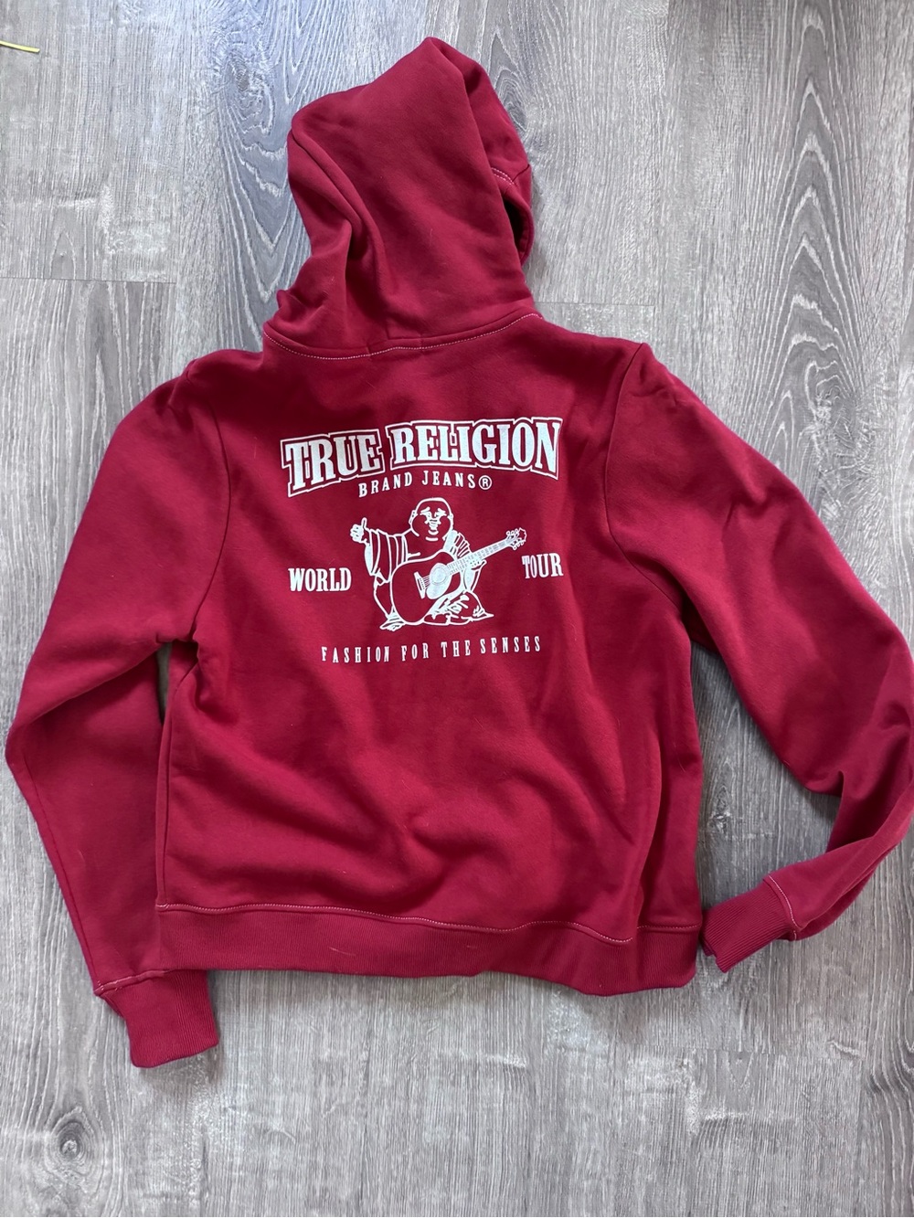 True Religion Burgundy Zip Hoodie - Picture 2 of 4